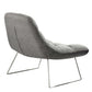 40" Gray and Silver Upholstered Tufted Butterfly Chair