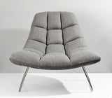 40" Gray and Silver Upholstered Tufted Butterfly Chair