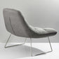 40" Gray and Silver Upholstered Tufted Butterfly Chair