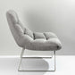 40" Gray and Silver Upholstered Tufted Butterfly Chair