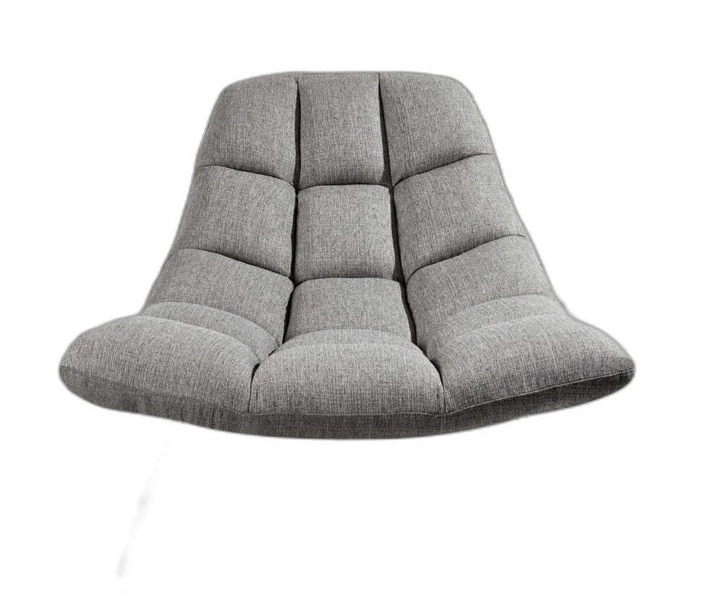 40" Gray and Silver Upholstered Tufted Butterfly Chair