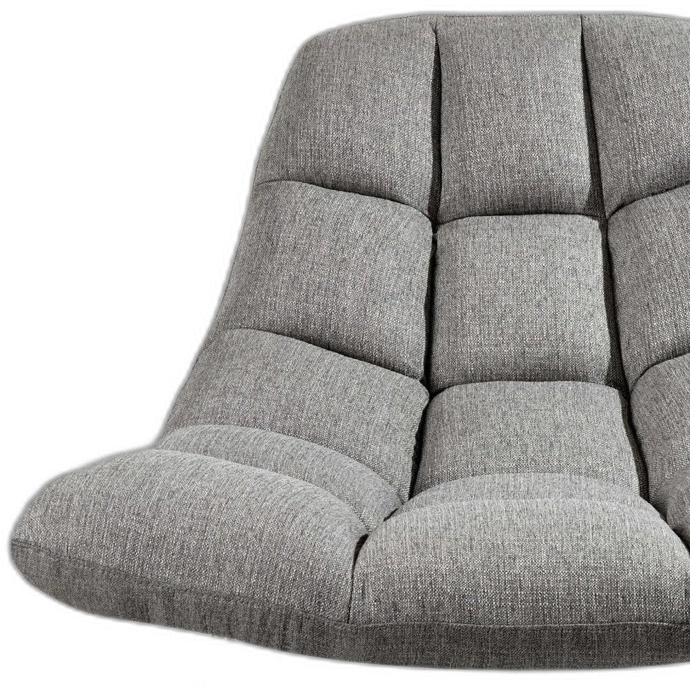 40" Gray and Silver Upholstered Tufted Butterfly Chair