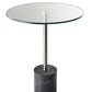 21" Silver And Clear Glass Round End Table