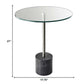 21" Silver And Clear Glass Round End Table