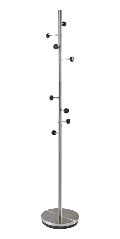 68" Brushed Steel Brushed Steel Coat Rack