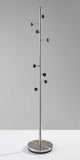 68" Brushed Steel Brushed Steel Coat Rack