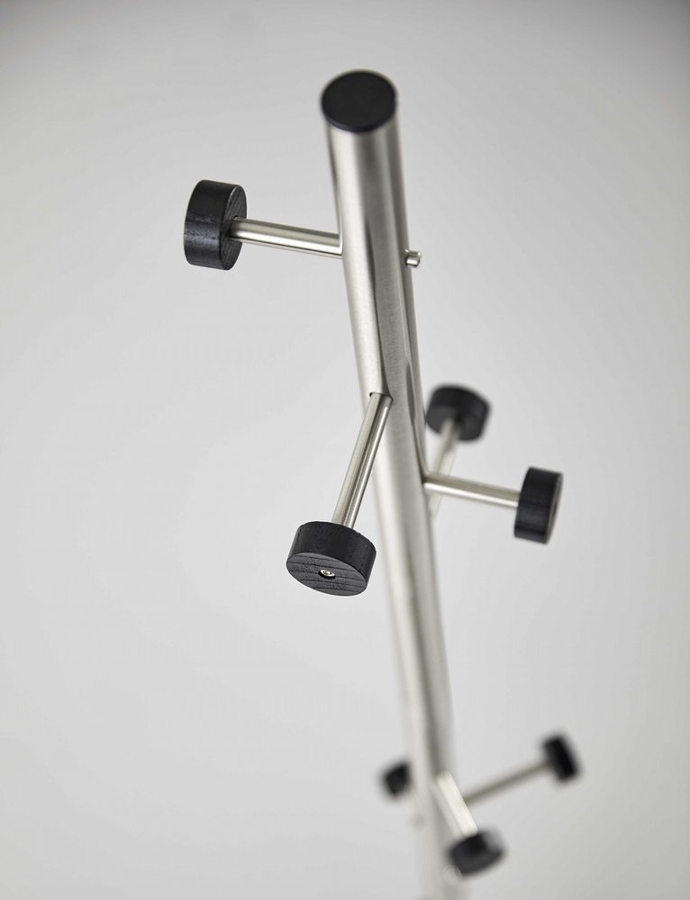 68" Brushed Steel Brushed Steel Coat Rack