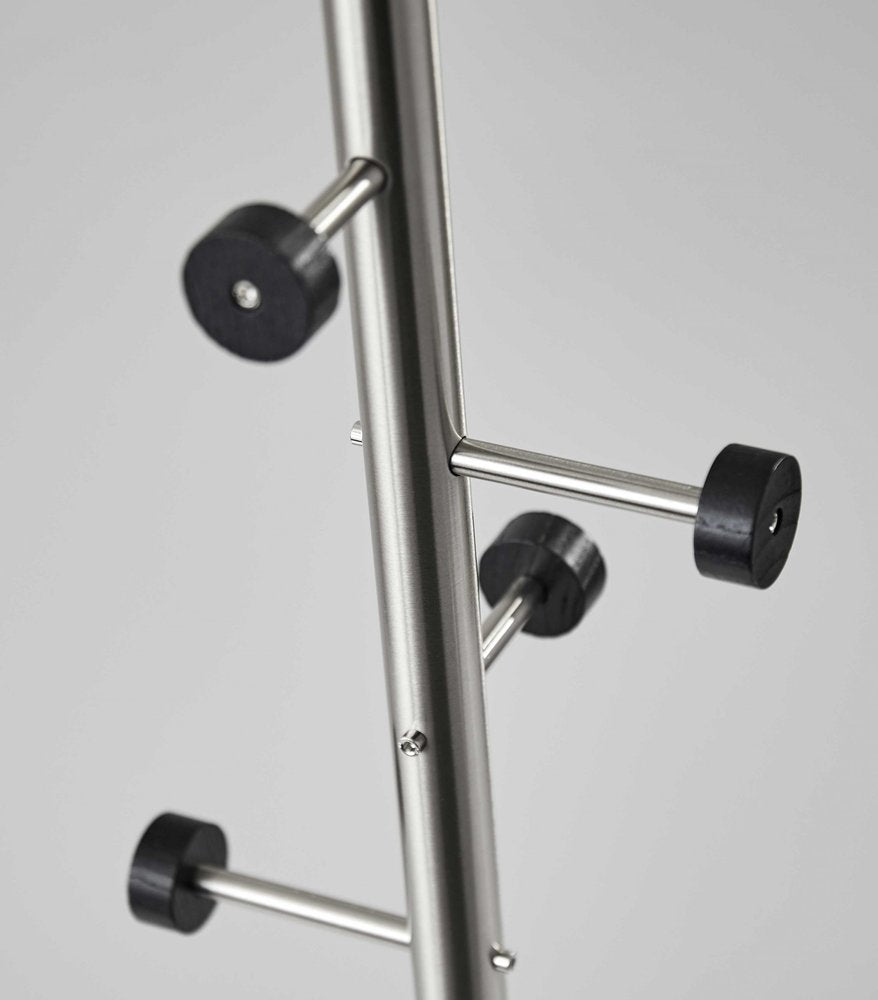 68" Brushed Steel Brushed Steel Coat Rack