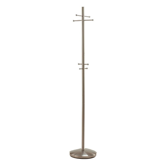 67" Brushed Steel Coat Rack