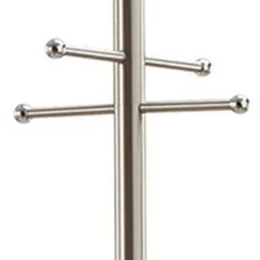 67" Brushed Steel Coat Rack