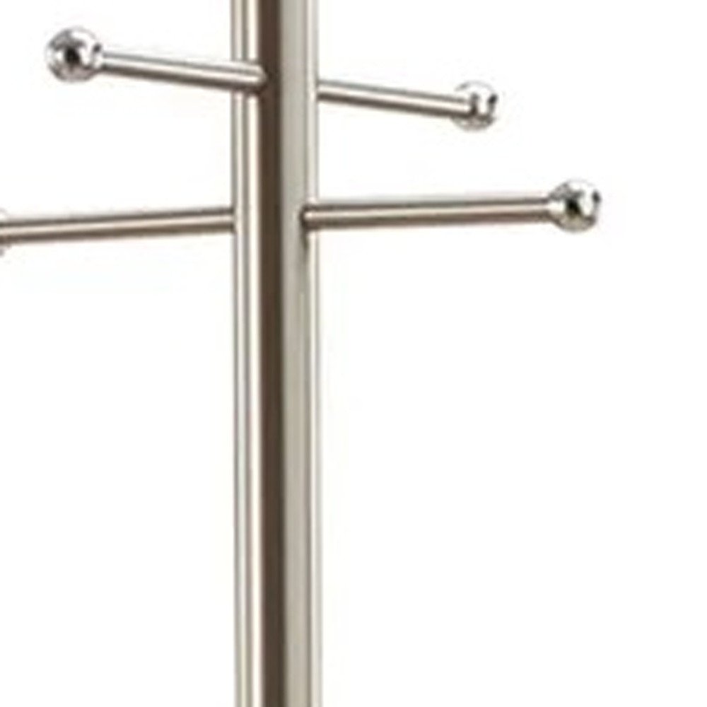 67" Brushed Steel Coat Rack