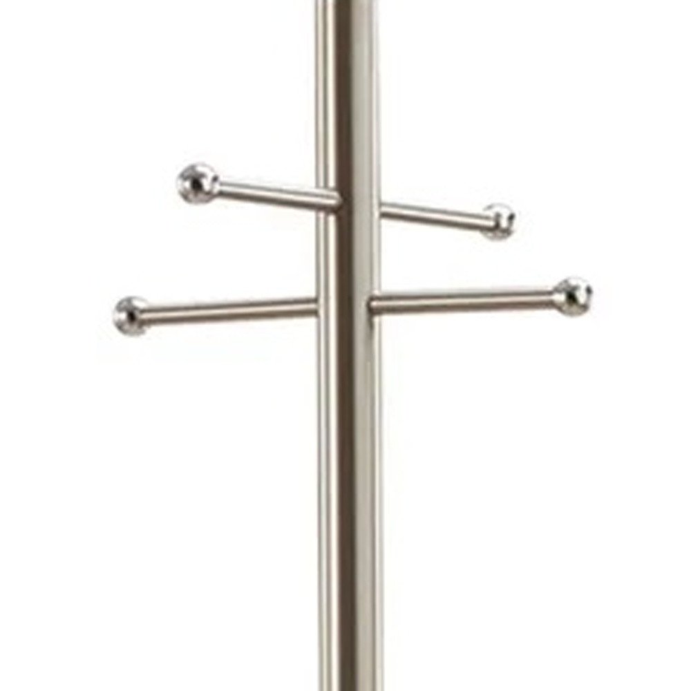 67" Brushed Steel Coat Rack