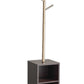 12" X 12" X 69" Walnut Walnut Storage Coat Rack