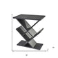 19" Black Solid Wood Pedestal Console Table