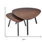Set of Two Brown And Black Wood And Metal Oval Nested Tables