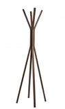 68" Brown Wood Four Hook Freestanding Coat Rack