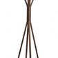 68" Brown Wood Four Hook Freestanding Coat Rack