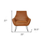 33" Brown and Black Faux Leather Distressed Arm Chair