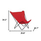 36" Yellow and Stainless Steel Metal Outdoor Camping Chair