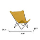 36" Yellow and Stainless Steel Metal Outdoor Camping Chair