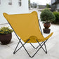 36" Yellow and Stainless Steel Metal Outdoor Camping Chair