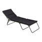 28" Black and Steel Outdoor Chaise Lounge with Black Cushion