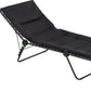 28" Black and Steel Outdoor Chaise Lounge with Black Cushion