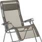 30" Light Gray and Chrome Steel Outdoor Zero Gravity Chair with Light Gray Cushion