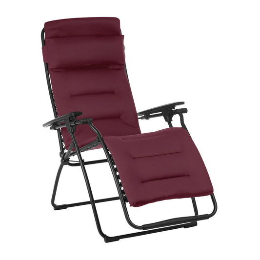 28" Red Steel Outdoor Zero Gravity Chair with Red Cushion
