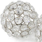 Set of Two Silver And Clear Faux Crystal And Metal Orb Decorative Tabletop Sculptures