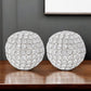 Set of Two Silver And Clear Faux Crystal And Metal Orb Decorative Tabletop Sculptures