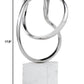 18" Silver and White Marble and Aluminum Sculpture
