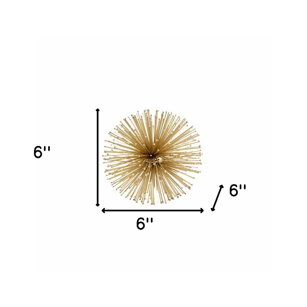 10" Antique Gold Finish Large Urchin Sphere