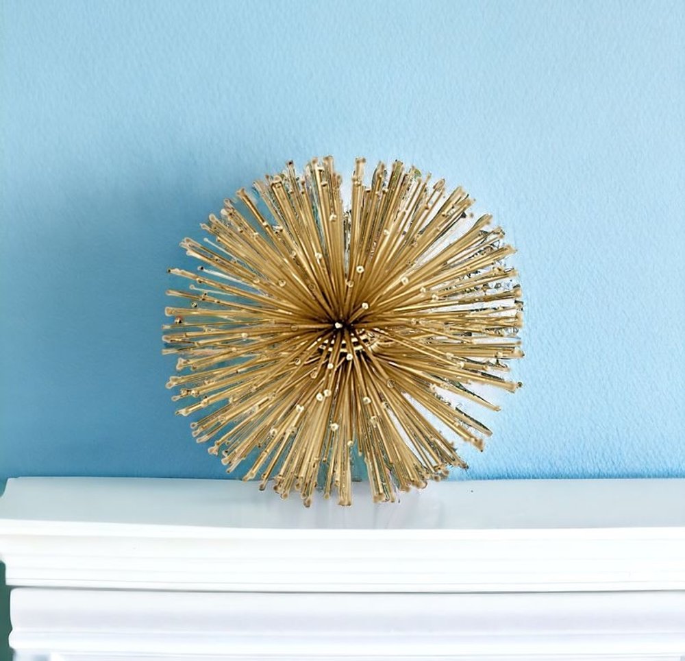 10" Antique Gold Finish Large Urchin Sphere