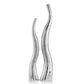 Set of Two Silver Aluminum Squiggly Vases