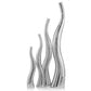 Set of Two Silver Aluminum Squiggly Vases