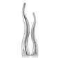 Set of Two Silver Aluminum Squiggly Vases