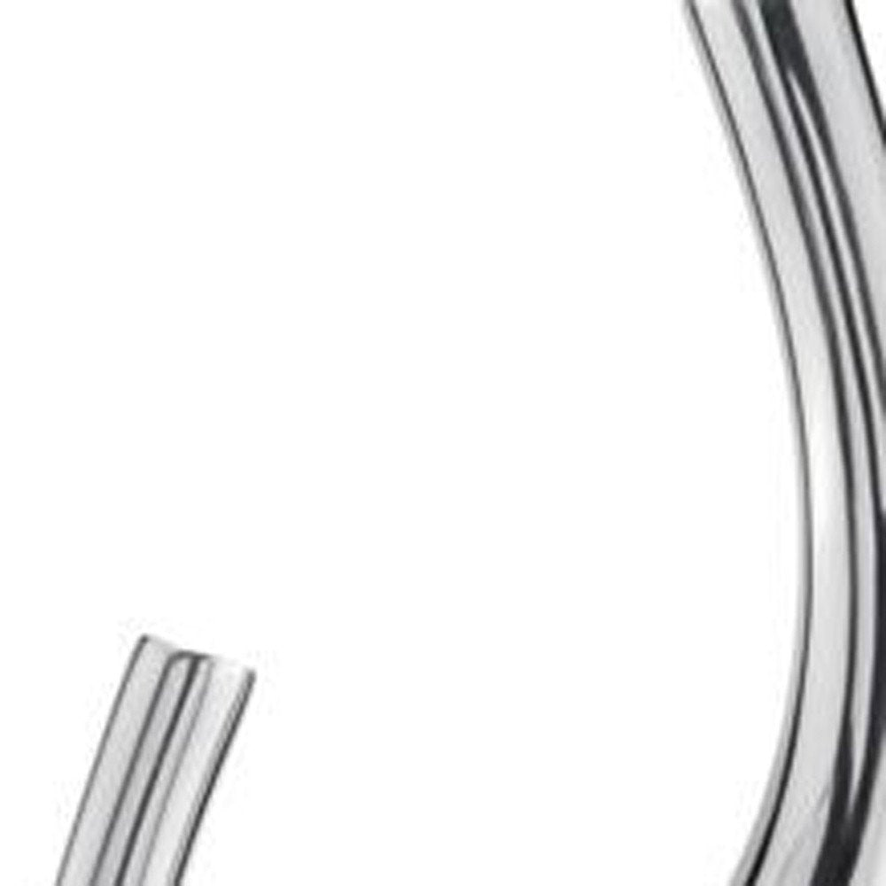 Set of Two Silver Aluminum Squiggly Vases