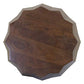 23" Dark Brown Solid Wood Drum End Table