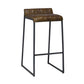 27 " Brown And Black Iron Backless Counter Height Bar Chair