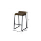 27 " Brown And Black Iron Backless Counter Height Bar Chair