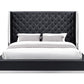 White Tufted Faux Leather Upholstered King Bed Frame