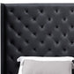White Tufted Faux Leather King Bed Frame