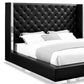 White Tufted Faux Leather Upholstered King Bed Frame