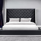 White Tufted Faux Leather King Bed Frame