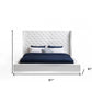 White Tufted Faux Leather Upholstered King Bed Frame