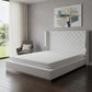 White Tufted Faux Leather Upholstered King Bed Frame