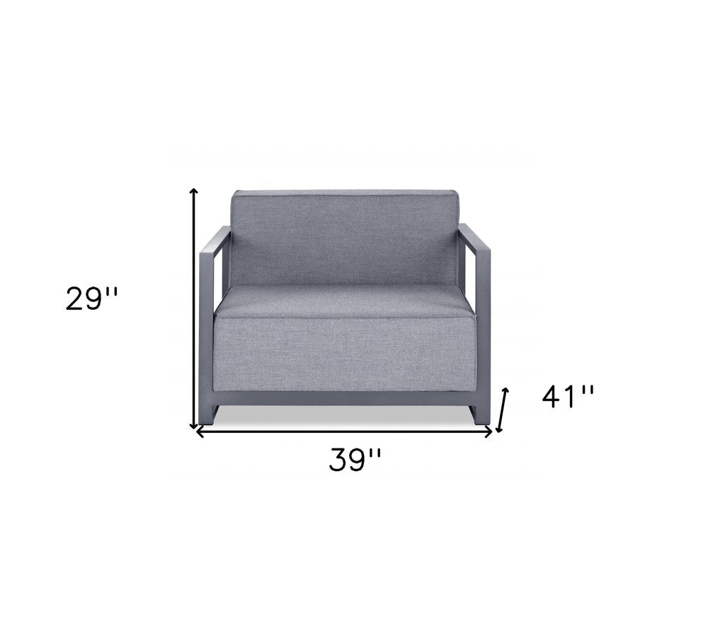 39" Gray Fabric Arm Chair