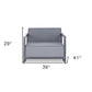 39" Gray Fabric Arm Chair
