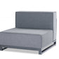 35" Gray and TPU Coating Metal Outdoor Modular with Gray Cushion